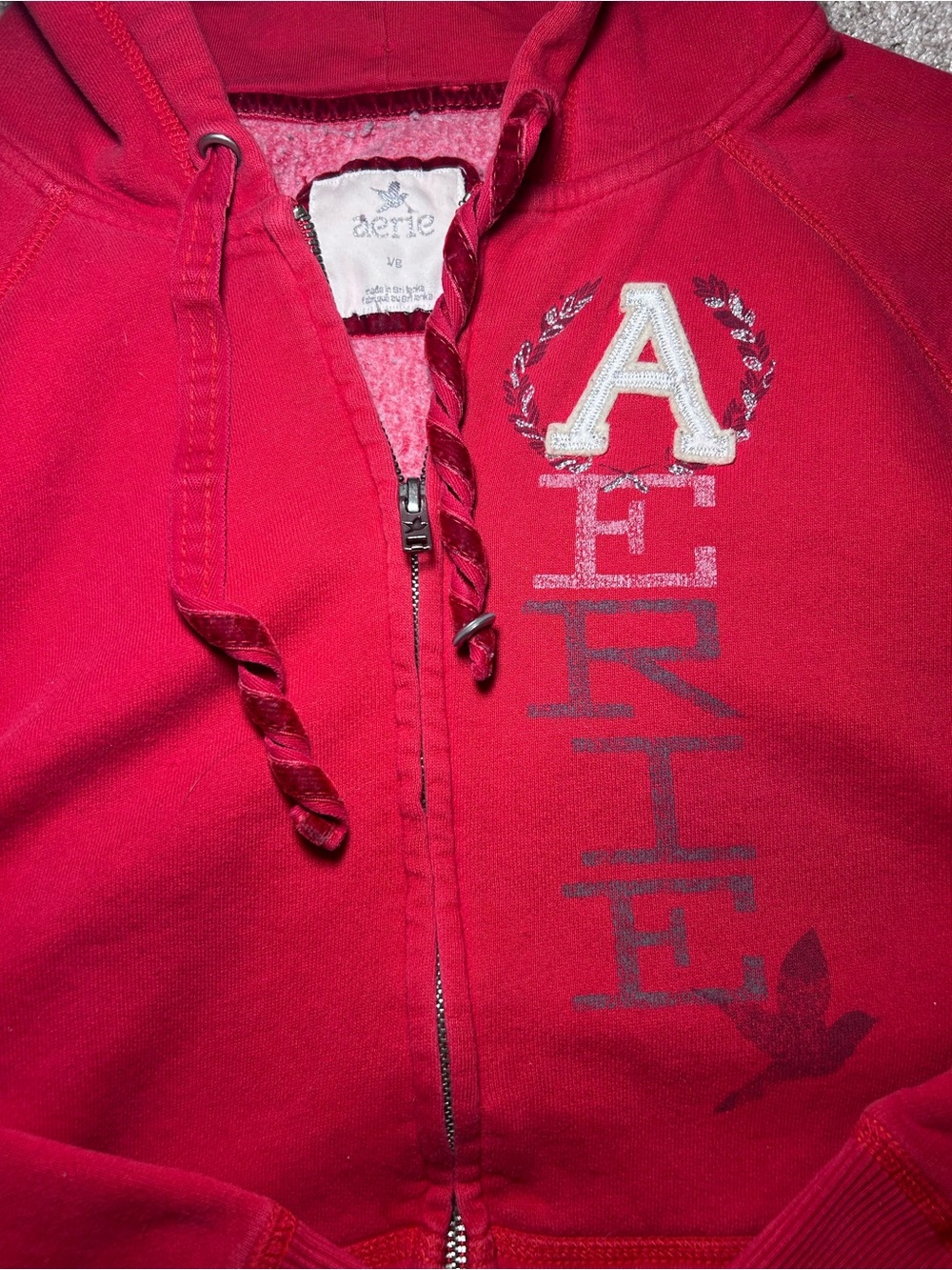 Y2K aerie red zip up!!